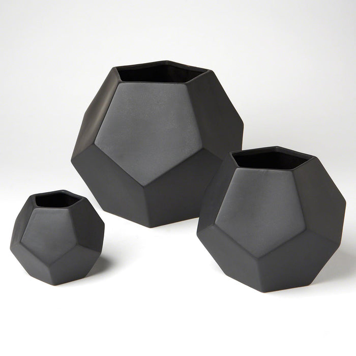 Faceted Vase - Black