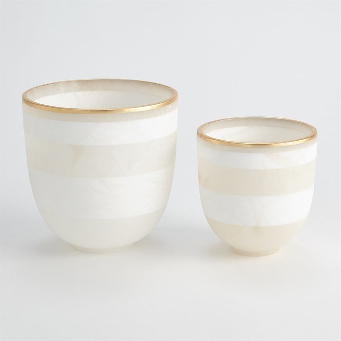 Stru Alabaster Bowl – White and Gold