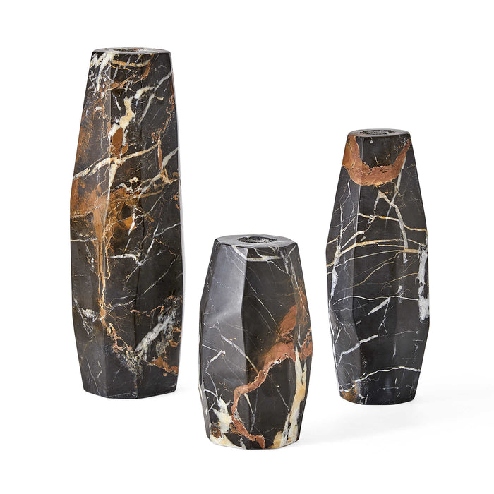Diamond Candleholder Set of 3 - Marble