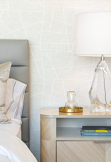 Greige Graphic Wall Covering