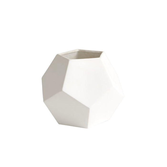 Faceted Vase - Matte White