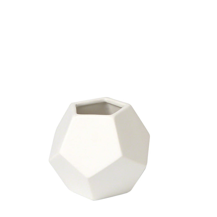 Faceted Vase - Matte White