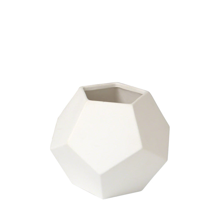 Faceted Vase - Matte White