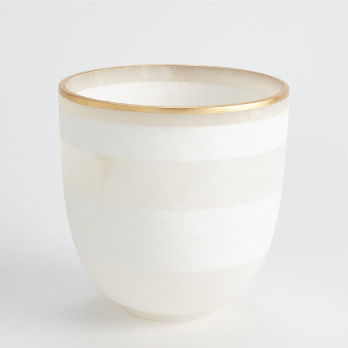 Stru Alabaster Bowl – White and Gold