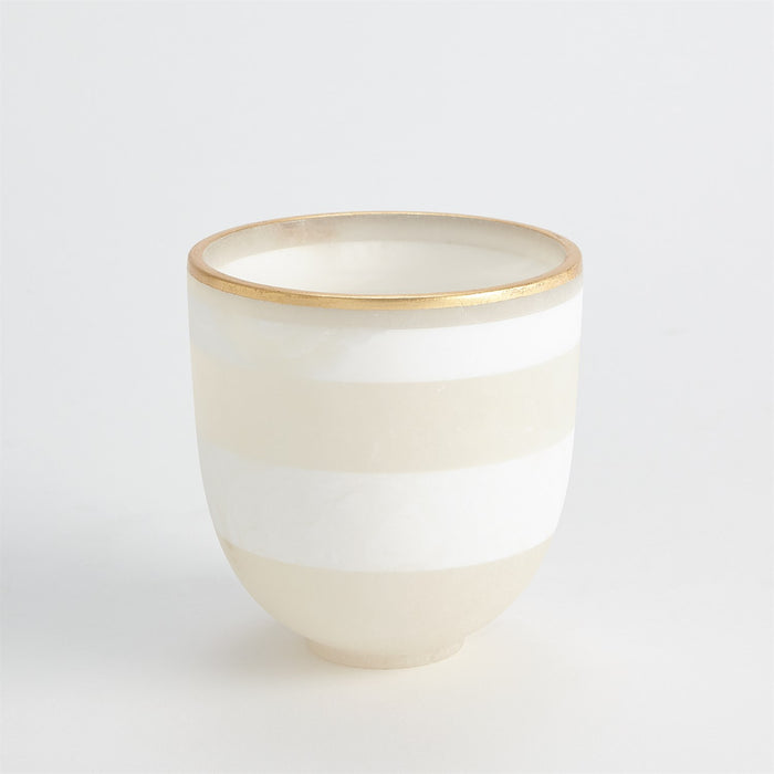 Stru Alabaster Bowl – White and Gold