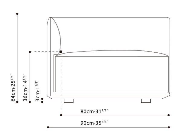 Elan-35 55" LAF Sofa