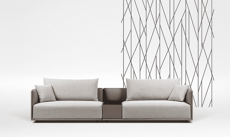 Elan-35 71" RAF Sofa w/ Table Component