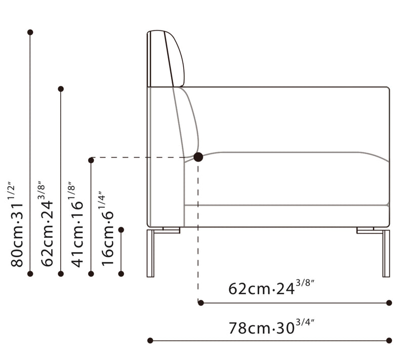 Amor-30 68” LAF Sofa