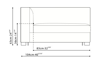 Clouds Armless Sofa 44"