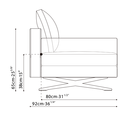 Wake Armless Sofa 65" w/ RAF Table