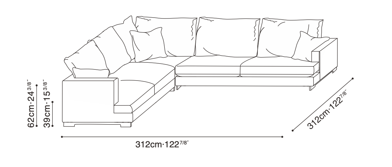 Easytime Sofa Configuration 3 (38" Depth)