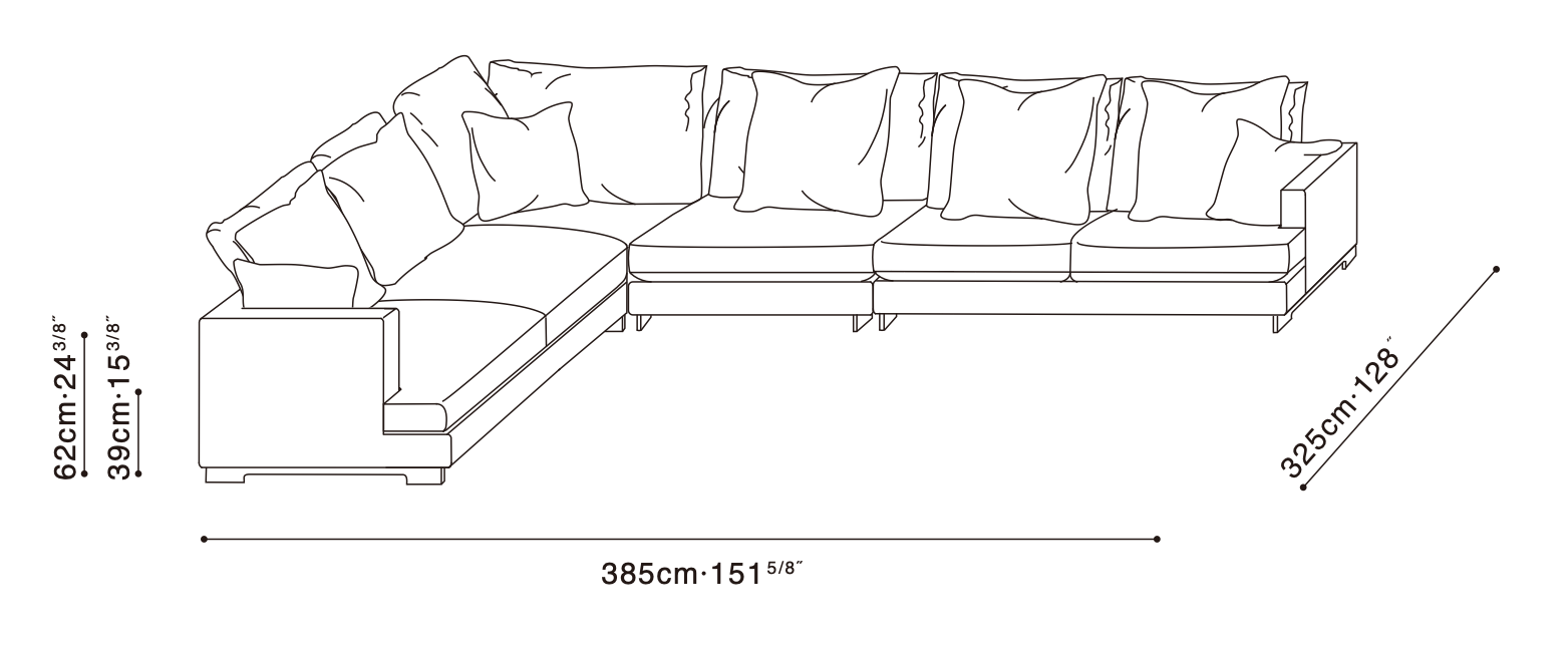 Easytime Sofa Configuration 6 (43" Depth)