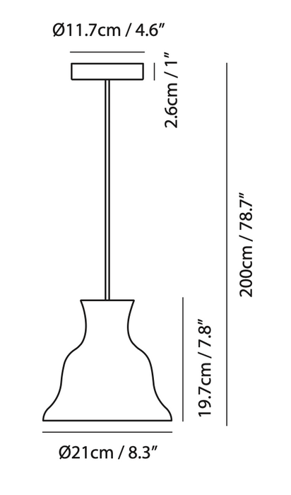 Wave Bell Pendant - Clear Glass