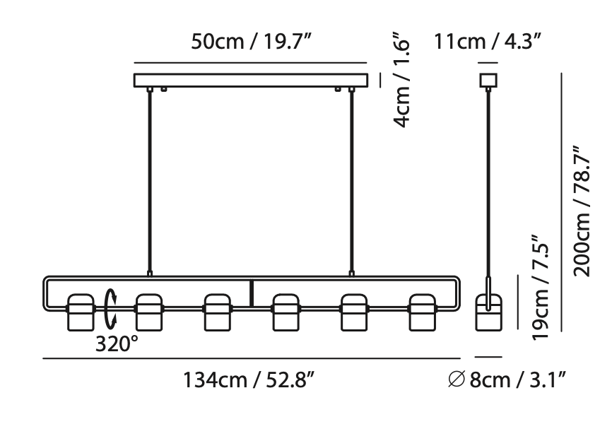 Zing 6 Light Pendant