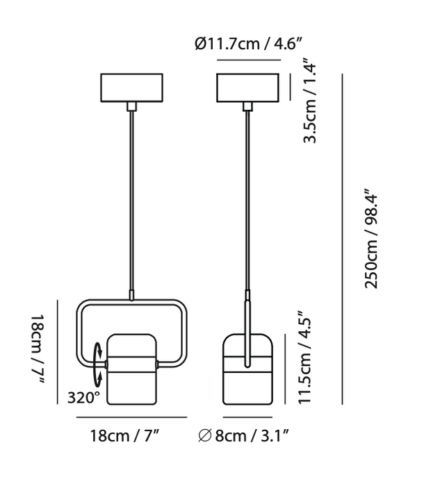 Zing Single Pendant Wide