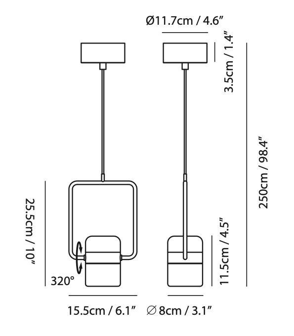 Zing Single Pendant Tall