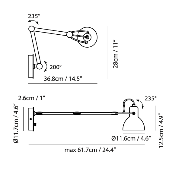 Lior Opal Mini Wall Lamp With Arm