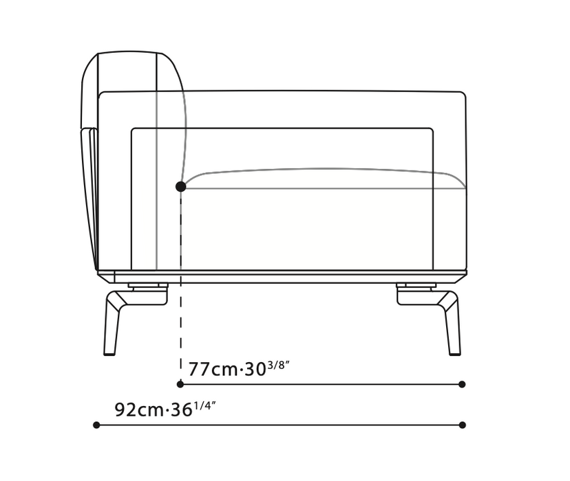 Moda Chaise Sofa 104"