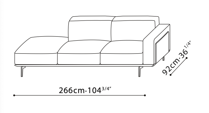 Moda Chaise Sofa 104"