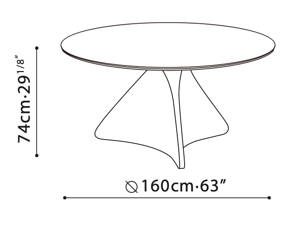 Spin Dining Table (63") with Lazy Susan