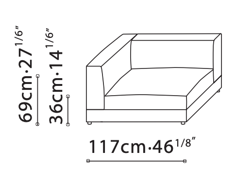 Nature 46" LAF Sofa