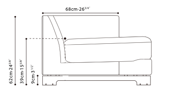 Easytime 69" LAF Sofa (38" Depth)