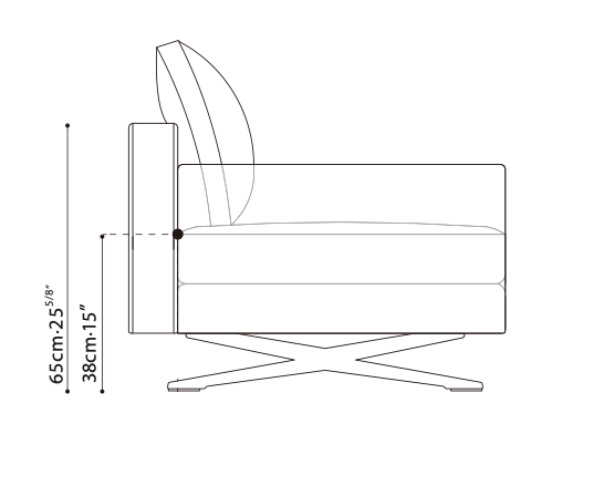 Wake RAF Chaise 64"