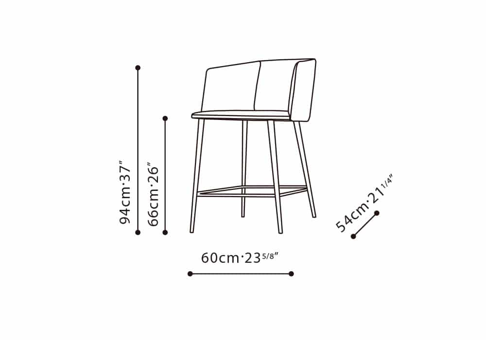 Ballet Counter Stool (w/ Arms)