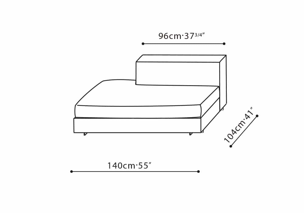 Clouds LAF Bumper Sofa 55"