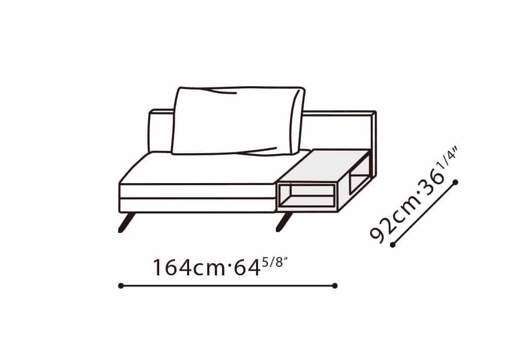 Wake Armless Sofa 65" w/ RAF Table