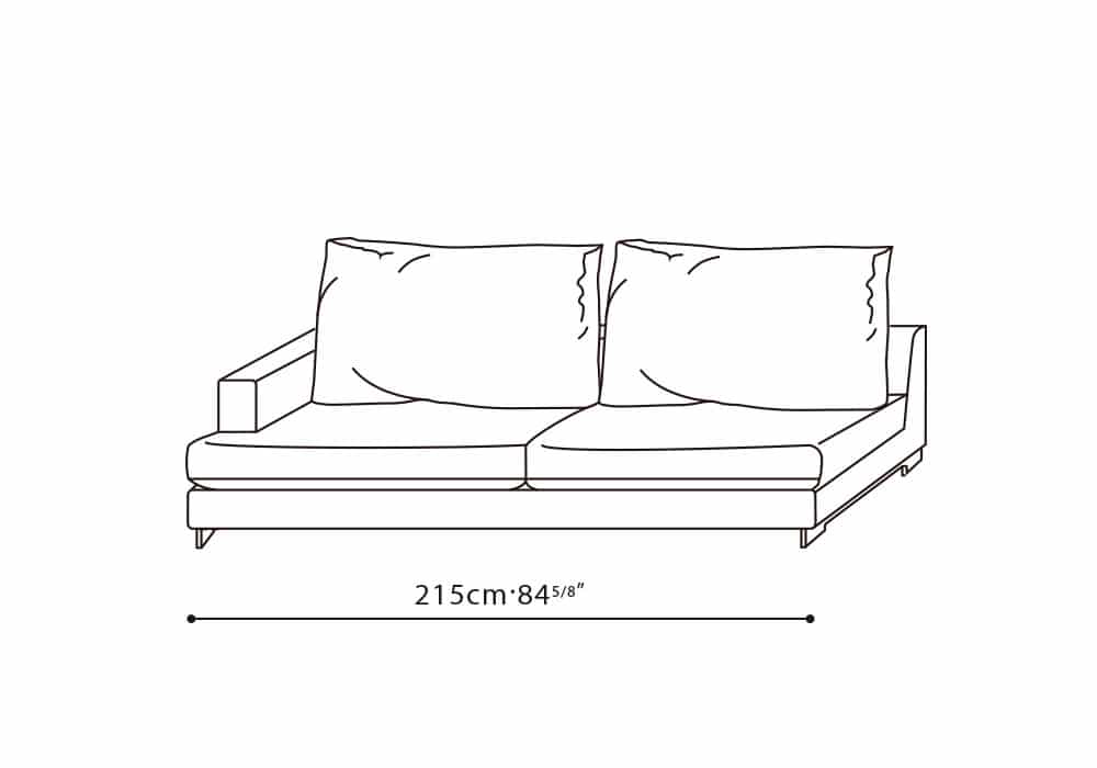 Easytime 85" LAF Sofa (38" Depth)