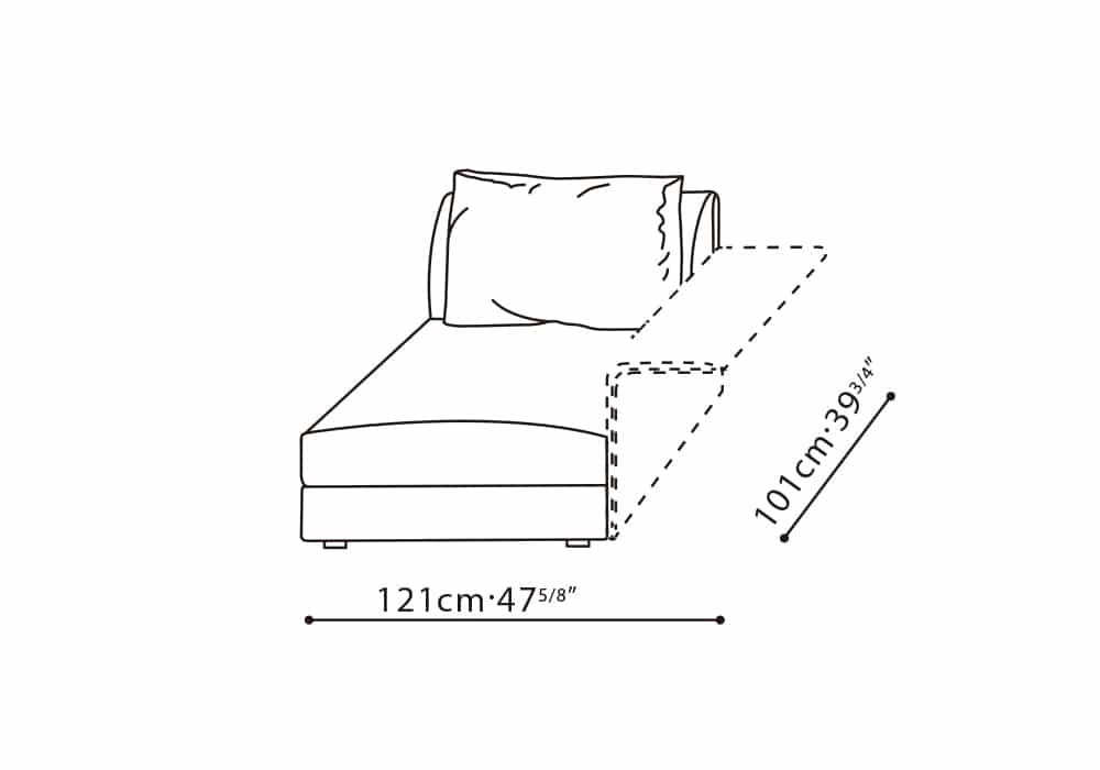 Bloom 47” L-Component Sofa (RAF)