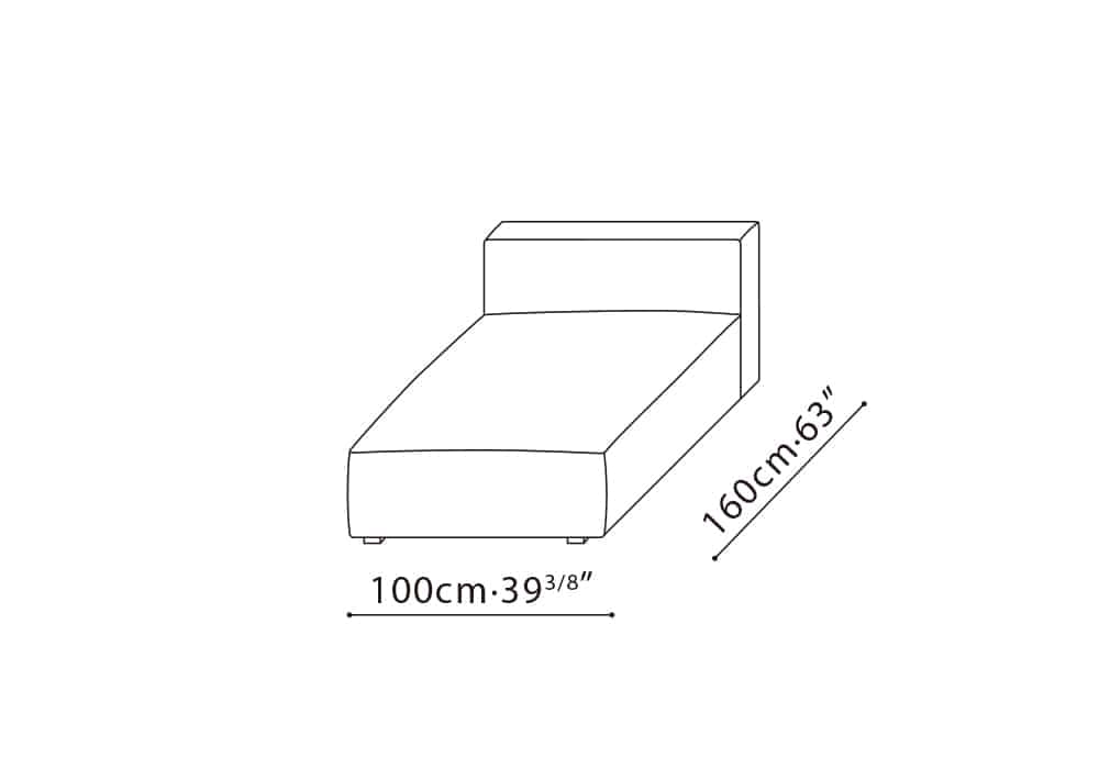 Rubix Armless Chaise 39"