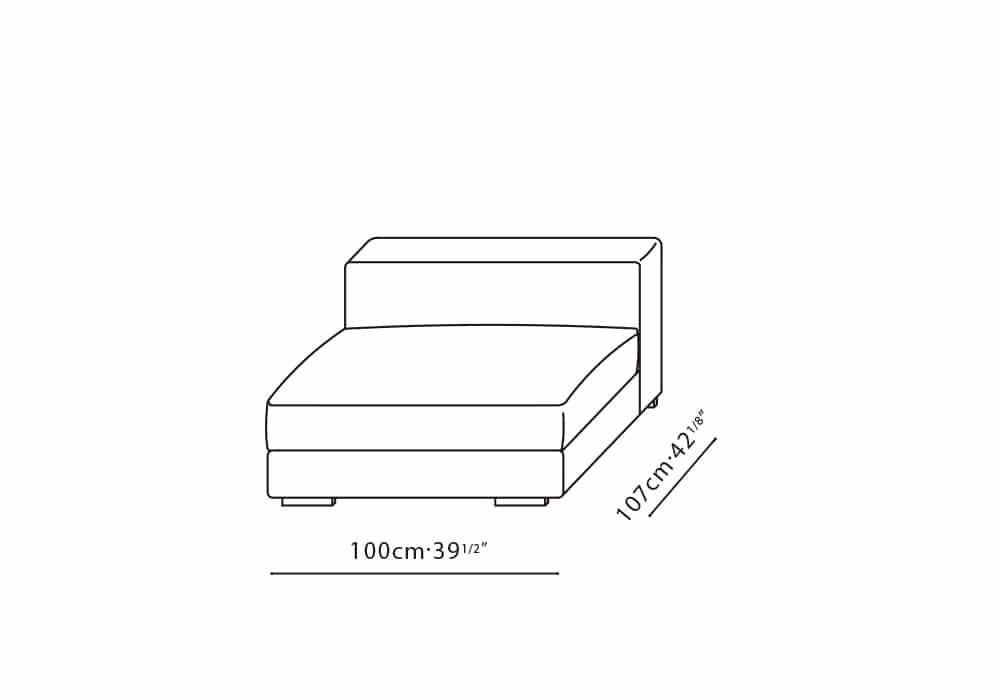 Epic 39" Armless Sofa