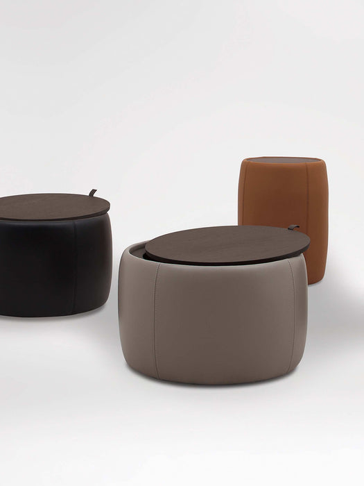 Drum Side Table w/ Storage