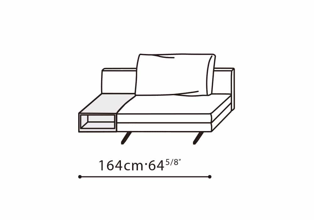 Wake Armless Sofa 65" w/ LAF Table