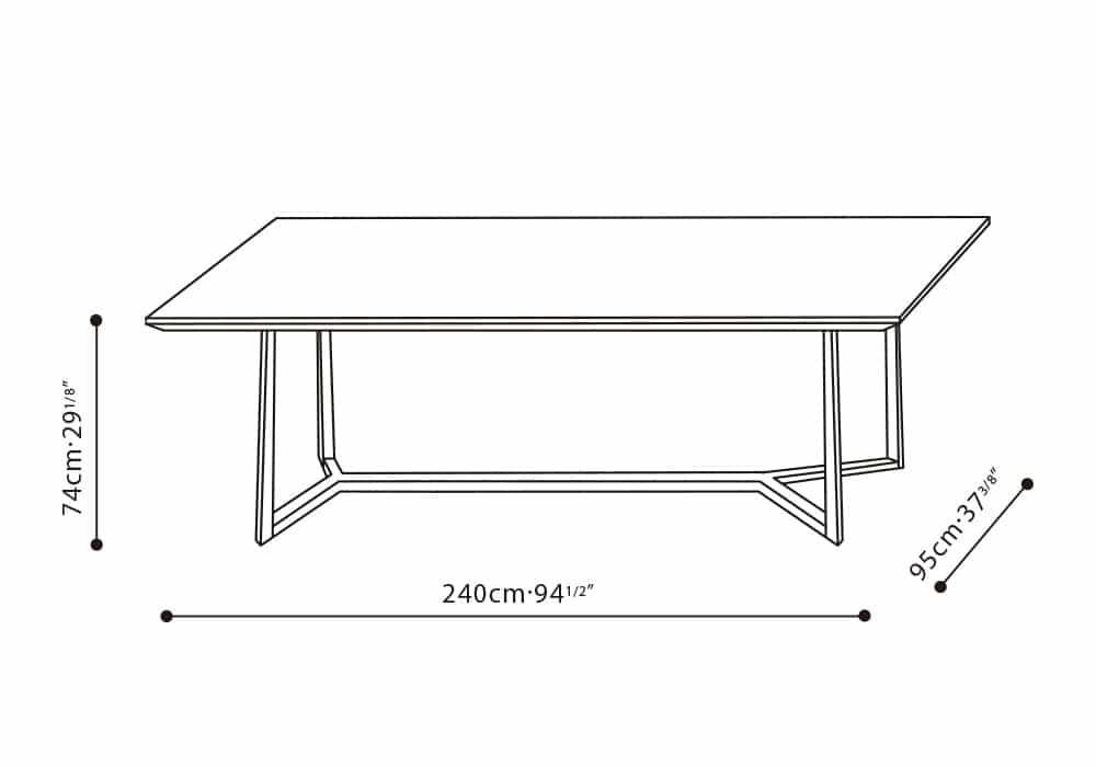 Vessel Dining Table 94"