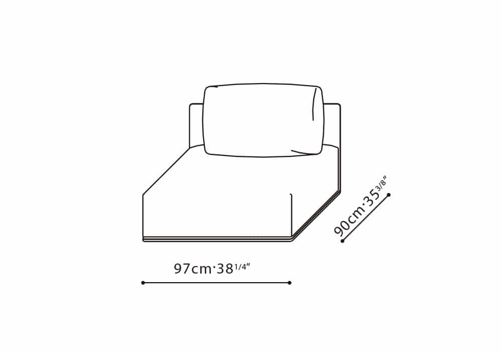 Elan-35 38" Armless Sofa