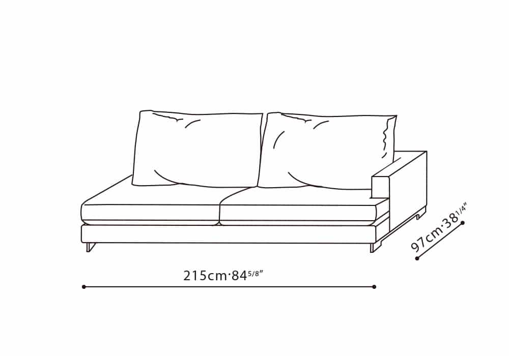 Easytime 85" RAF Sofa (38" Depth)
