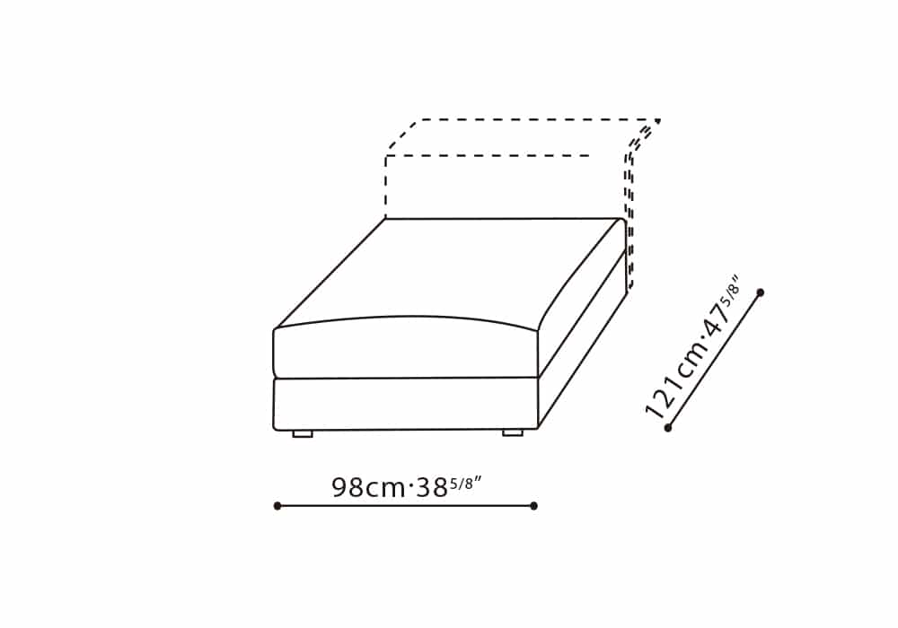 Bloom 38” L-Component Armless Sofa