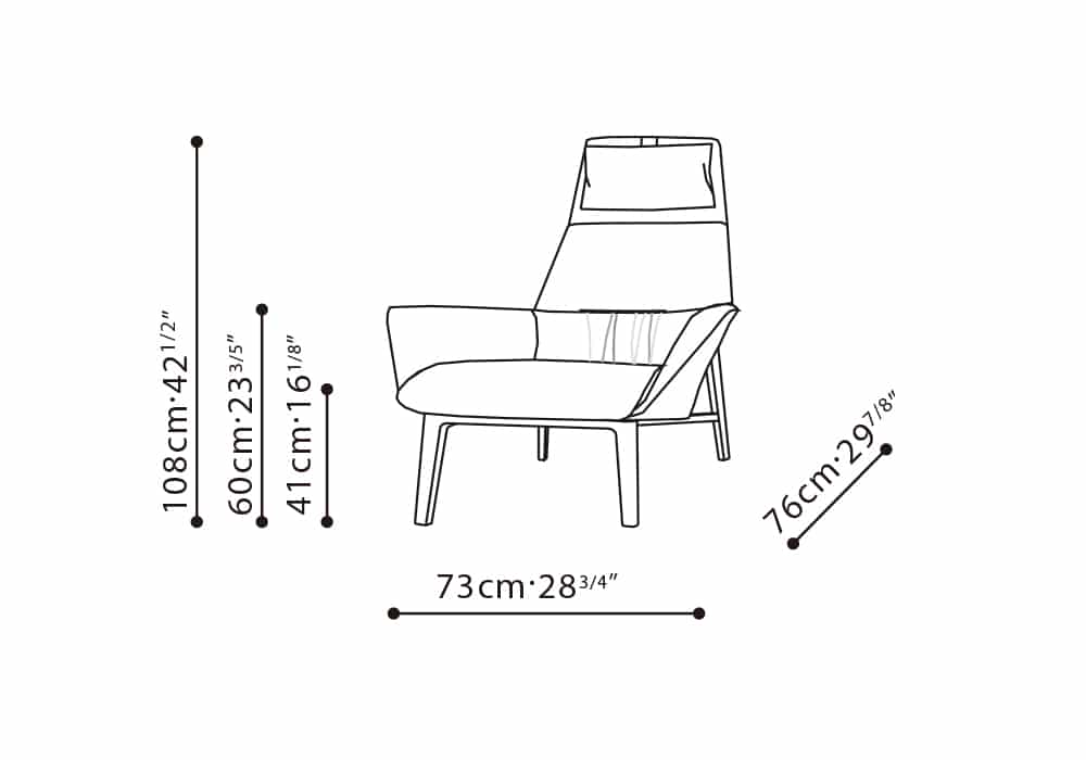 Qing Hi Back Lounge Chair (Fixed)