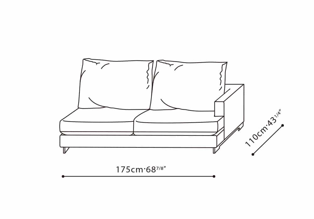 Easytime 69" RAF Sofa (43" Depth)