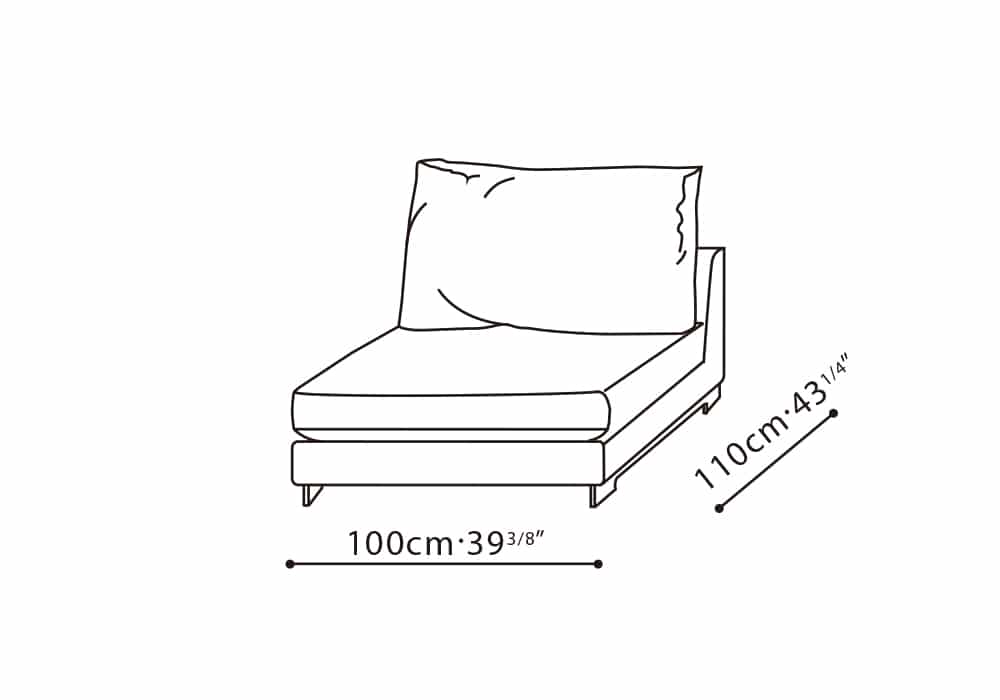 Easytime 39" Armless Sofa (43" Depth)