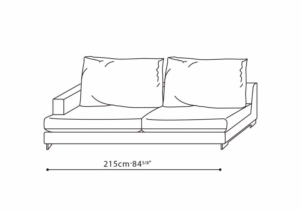Easytime 85" LAF Sofa (43" Depth)