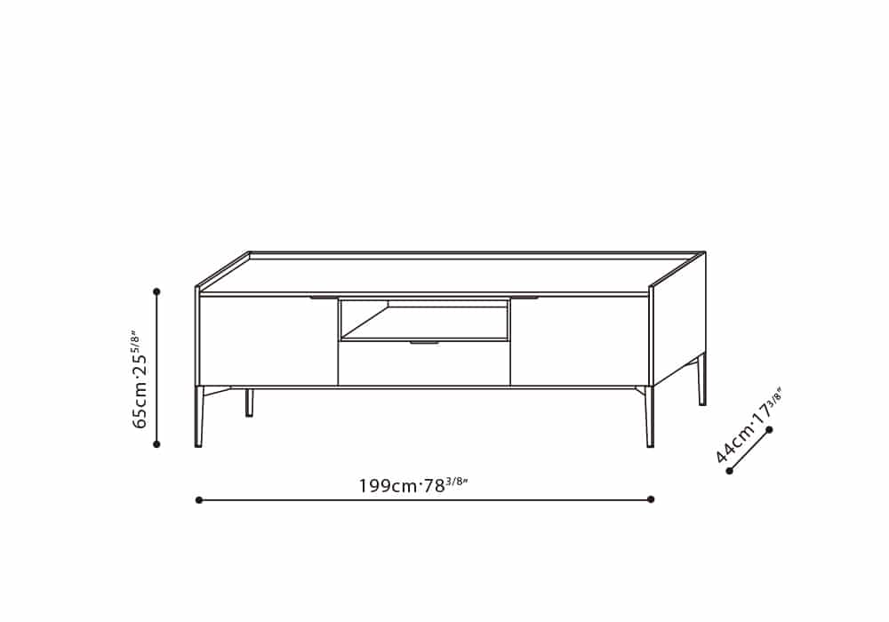 Matrix 78" Media Cabinet (Marble Top) High