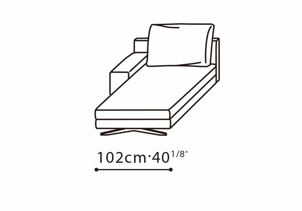 Wake LAF Chaise 64"