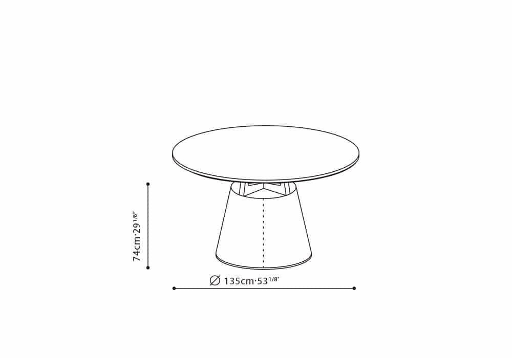 Unity Dining Table 53" with Lazy Susan