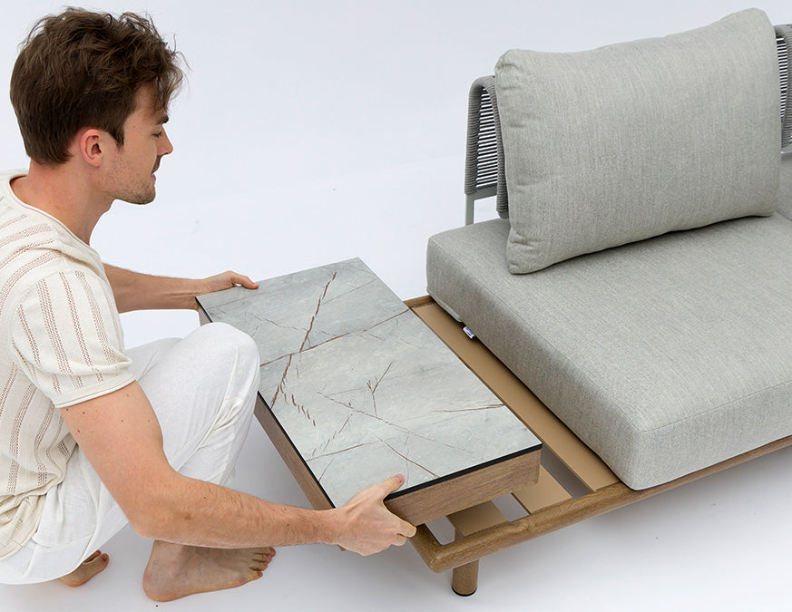 Ibiza Armless Chair with Side Table