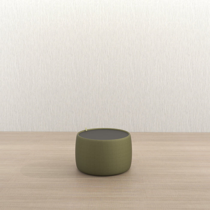 Drum Side Table w/ Storage