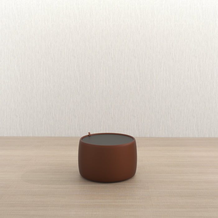 Drum Side Table w/ Storage